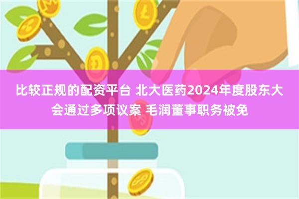 比较正规的配资平台 北大医药2024年度股东大会通过多项议案 毛润董事职务被免