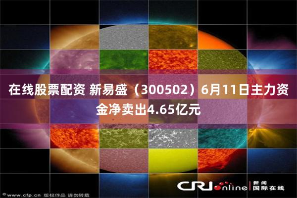 在线股票配资 新易盛（300502）6月11日主力资金净卖出4.65亿元
