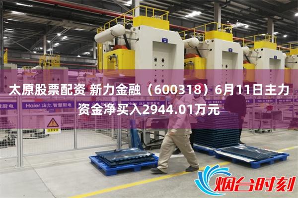 太原股票配资 新力金融（600318）6月11日主力资金净买入2944.01万元