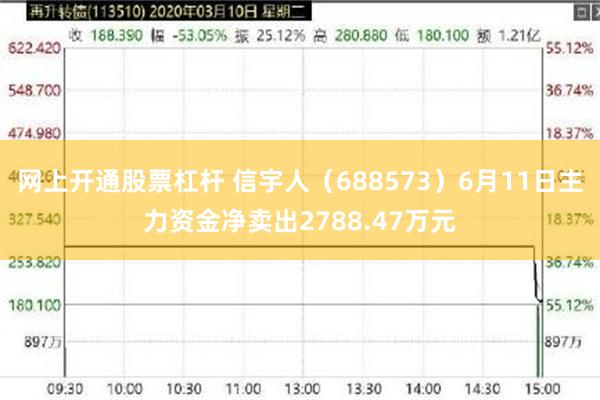 网上开通股票杠杆 信宇人（688573）6月11日主力资金净卖出2788.47万元