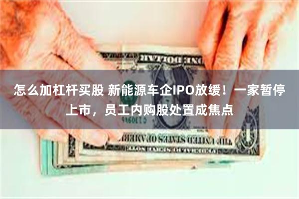 怎么加杠杆买股 新能源车企IPO放缓！一家暂停上市，员工内购股处置成焦点