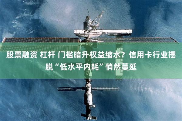 股票融资 杠杆 门槛暗升权益缩水？信用卡行业摆脱“低水平内耗”悄然蔓延