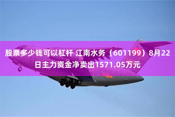 股票多少钱可以杠杆 江南水务（601199）8月22日主力资金净卖出1571.05万元