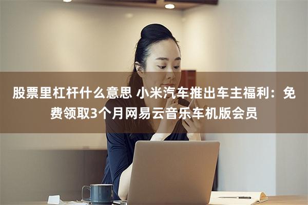 股票里杠杆什么意思 小米汽车推出车主福利：免费领取3个月网易云音乐车机版会员