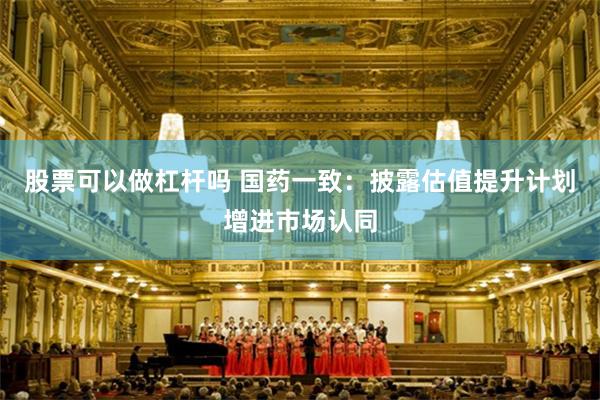 股票可以做杠杆吗 国药一致：披露估值提升计划增进市场认同
