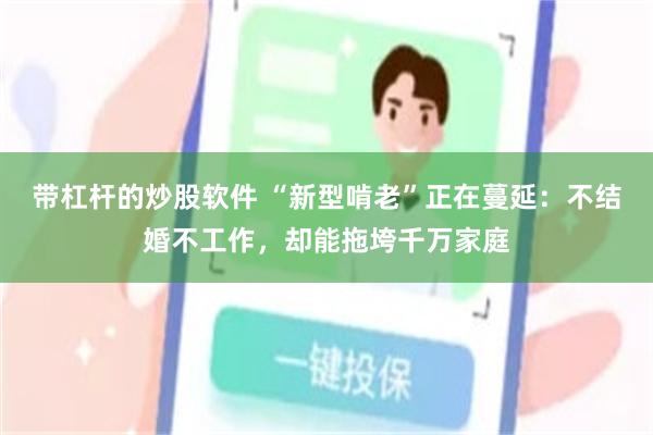 带杠杆的炒股软件 “新型啃老”正在蔓延：不结婚不工作，却能拖垮千万家庭