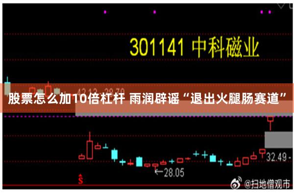 股票怎么加10倍杠杆 雨润辟谣“退出火腿肠赛道”