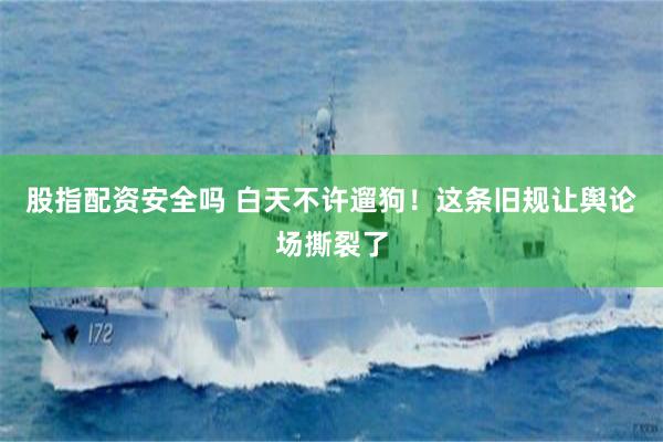 股指配资安全吗 白天不许遛狗！这条旧规让舆论场撕裂了